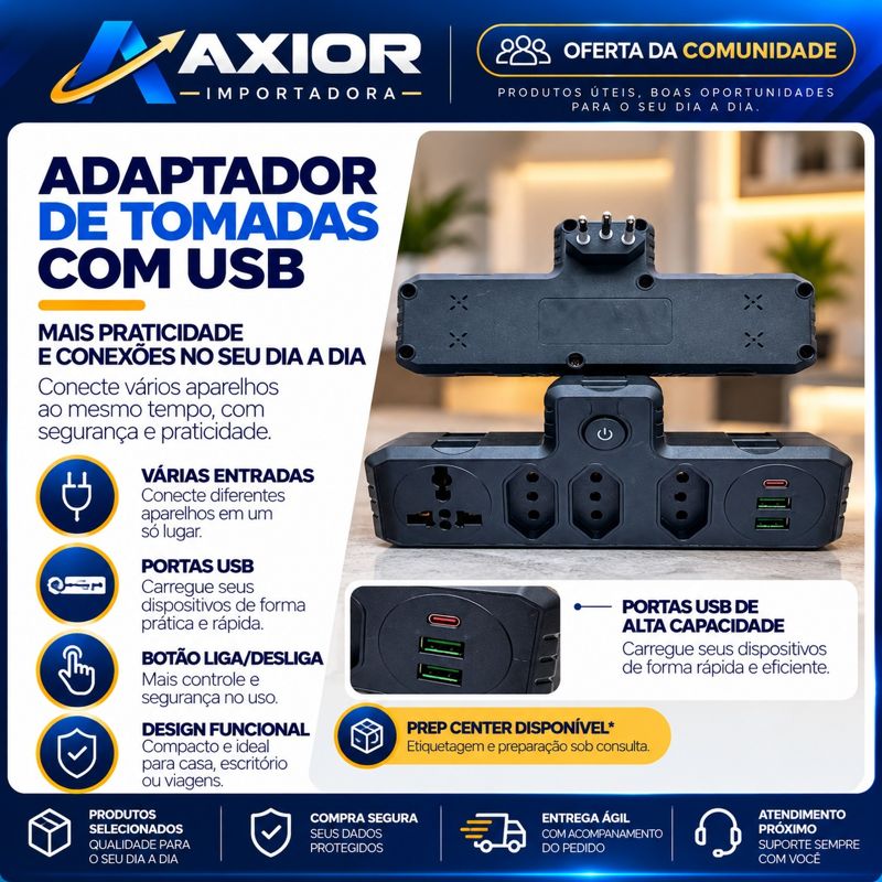 Adaptador de tomads com USB