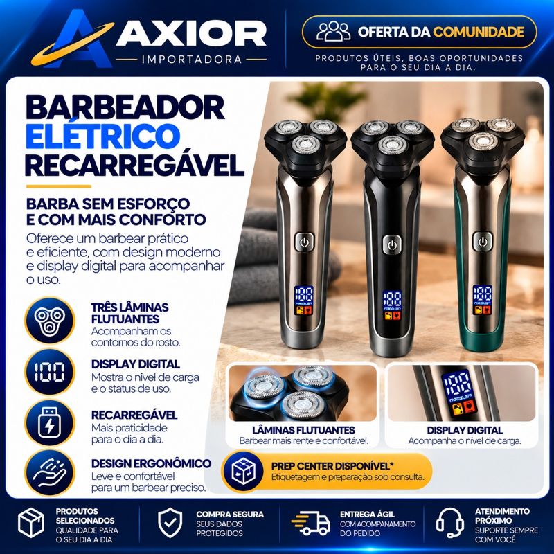 Barbeador elétrico recarregável