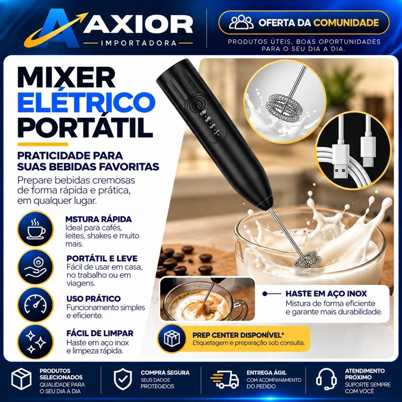 Mixer elétrico portátil