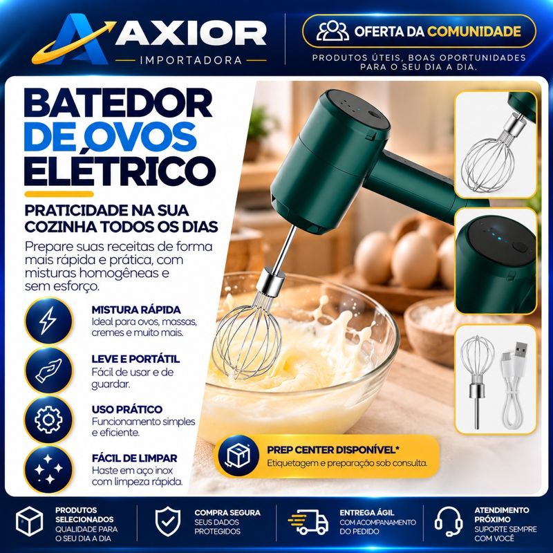 Batedor de ovos portátil