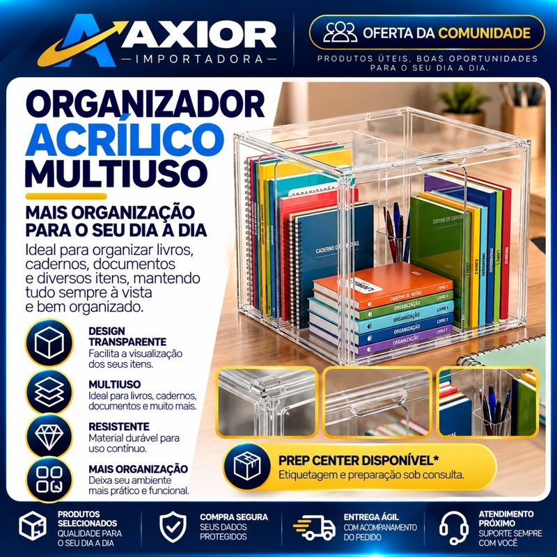 Organizador acrílico multiuso