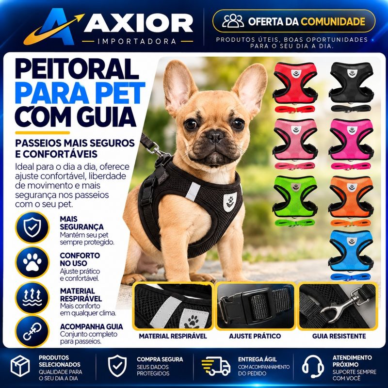 Colete peitoral para cachorros