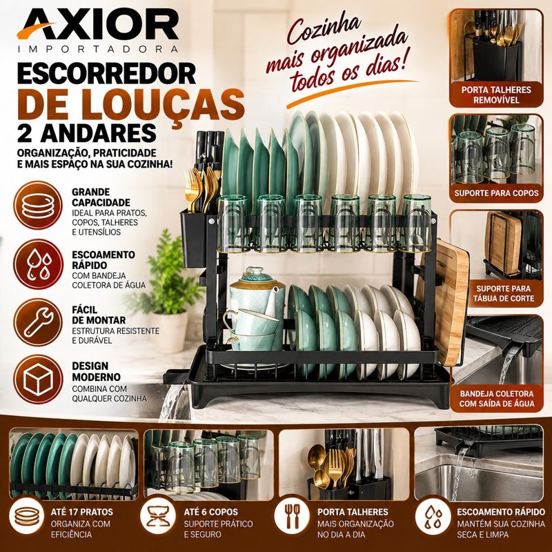 Escorredor de louças 2 andares