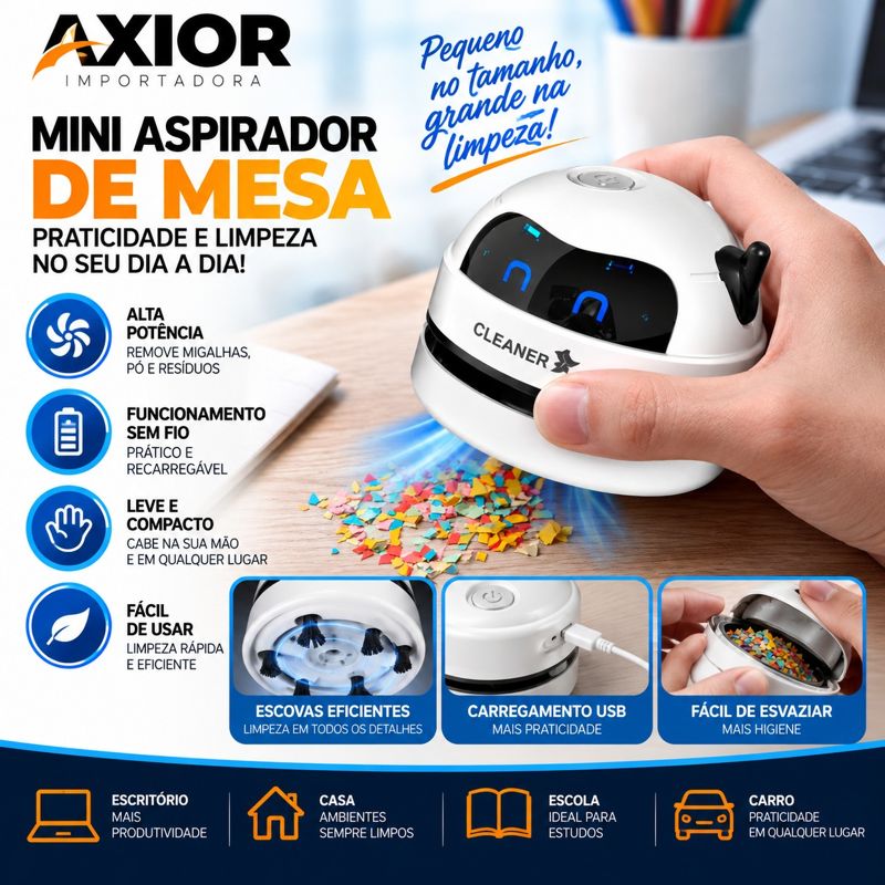Mini aspirador de mesa