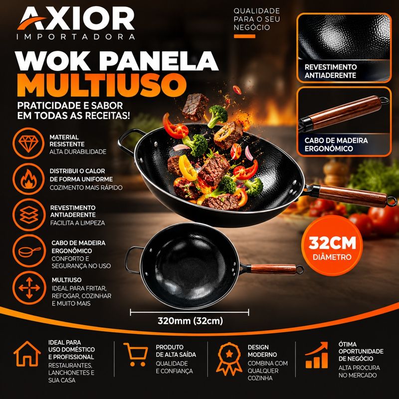 Frigideira wok 32cm