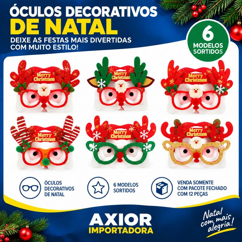 Óculos decorativos de natal – 6 modelos