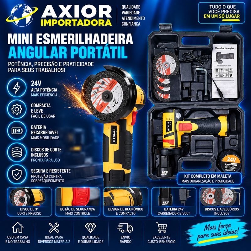 Mini esmerilhadeira angular