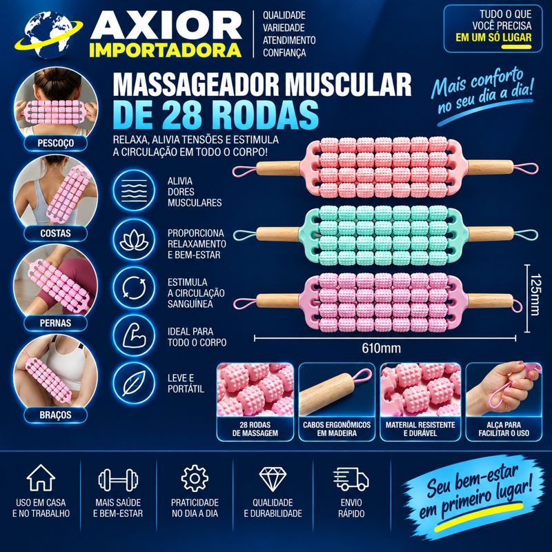Masseageador muscular de 28 rodas