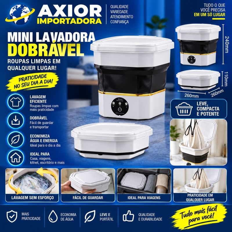 Mini máquina de lavar roupas dobrável