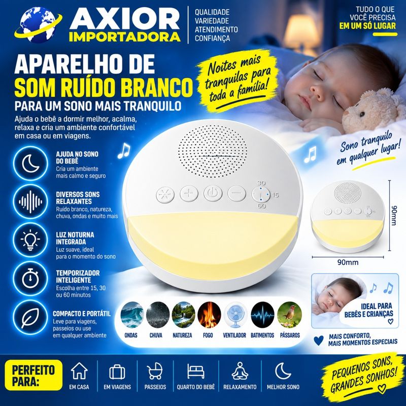 Aparelho de som ruído branco para crianças