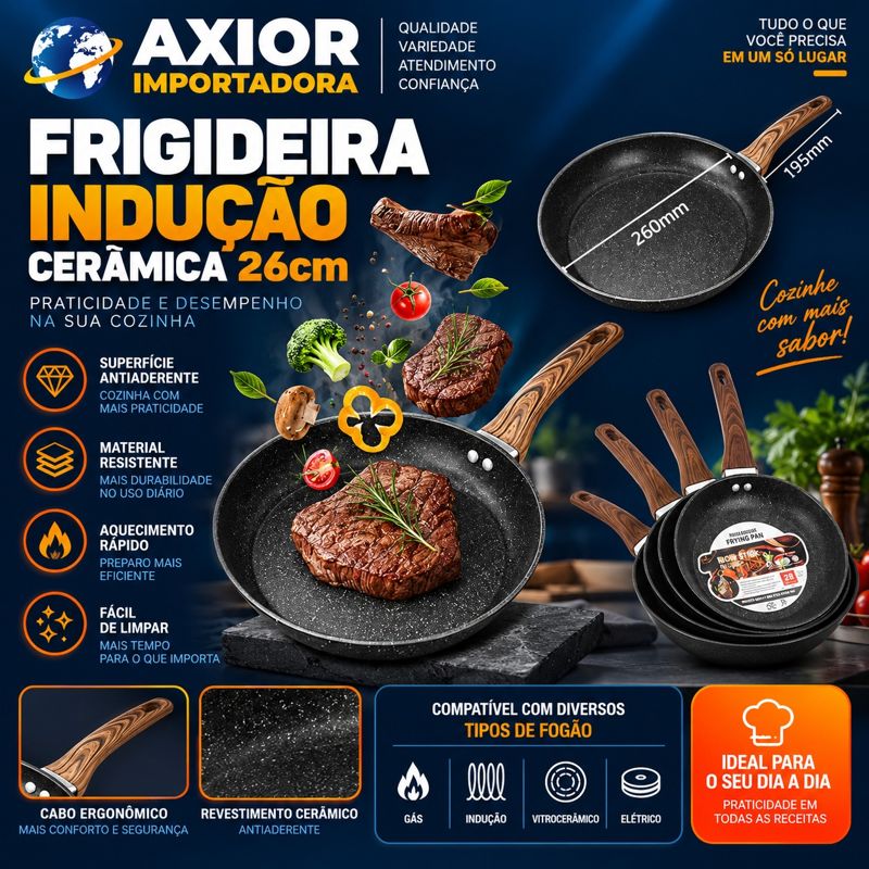 Frigideira indução 26 cm