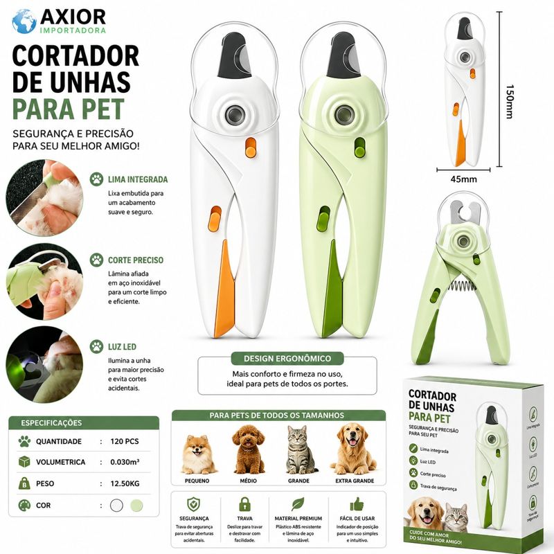 Cortador de unhas manual para pet