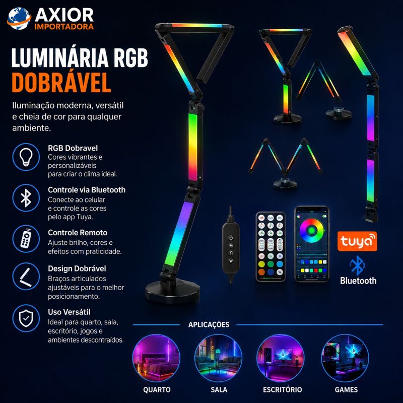 Luminária RGB dobrável