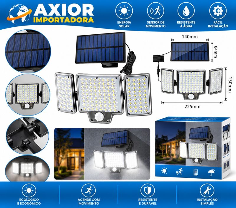 Luminária solar LED com sensor
