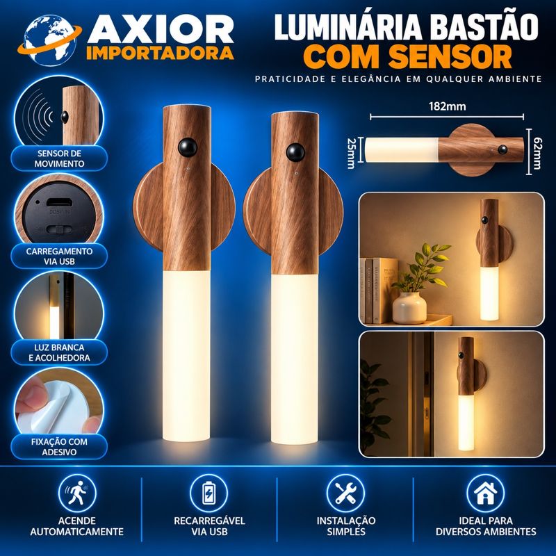 Luminária bastão com sensor