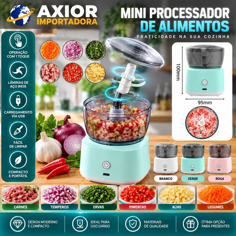 Mini processador moedor de alimentos