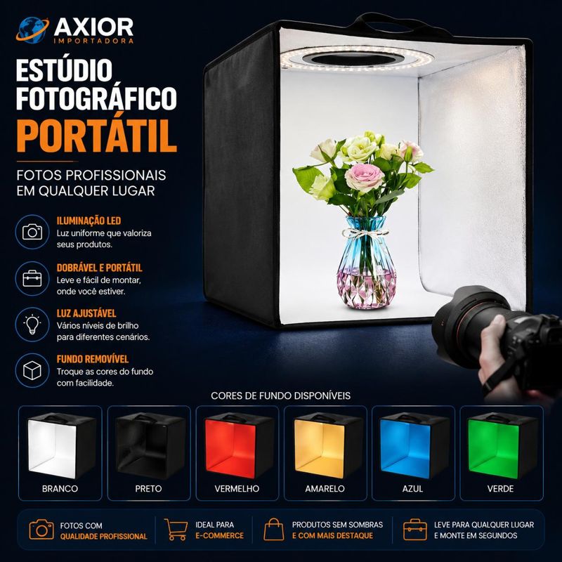 Mini estúdio fotográfico USB 30x30cm