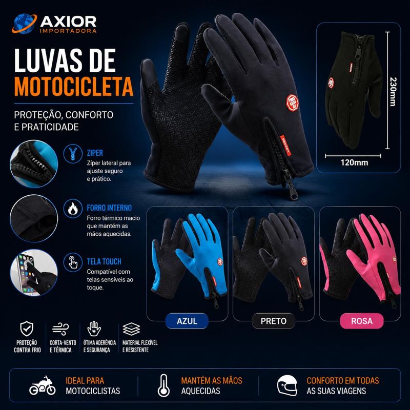 Luva para motoqueiros