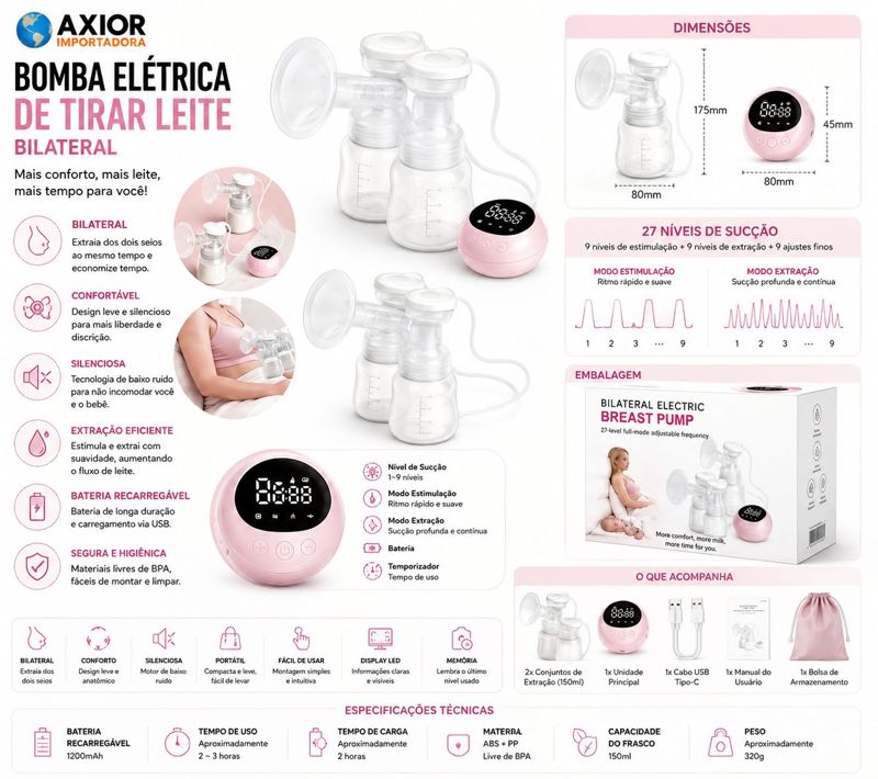 Bomba elétrica tira leite