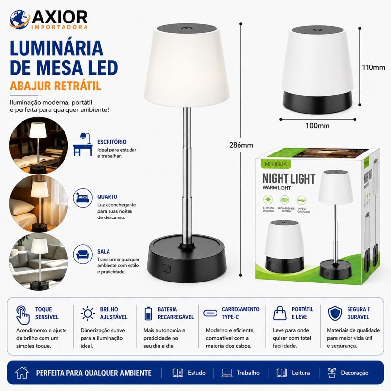 Luminária de mesa LED