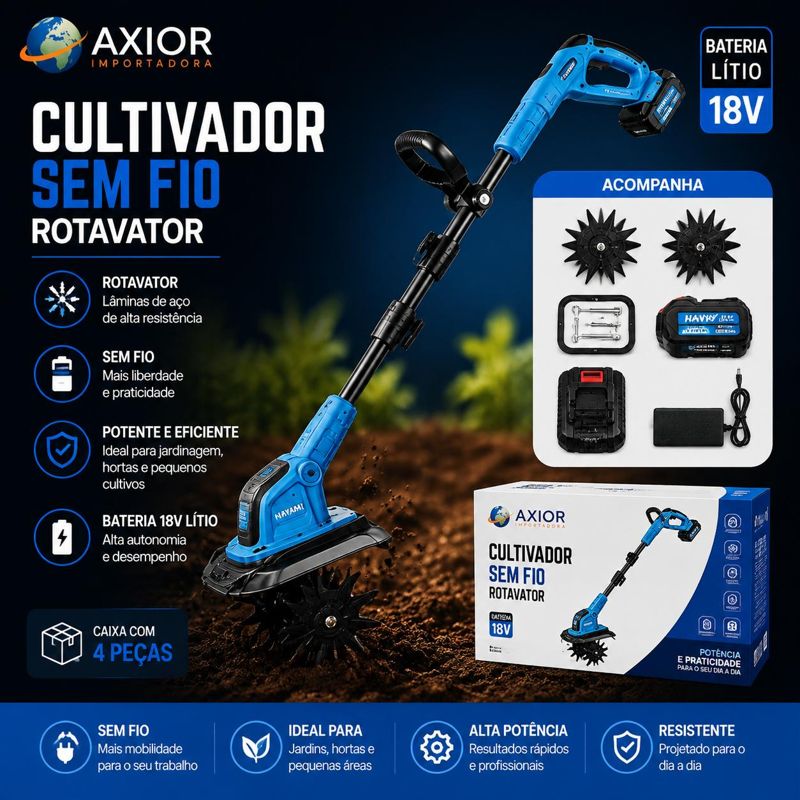 Cultivador sem fio rotavator