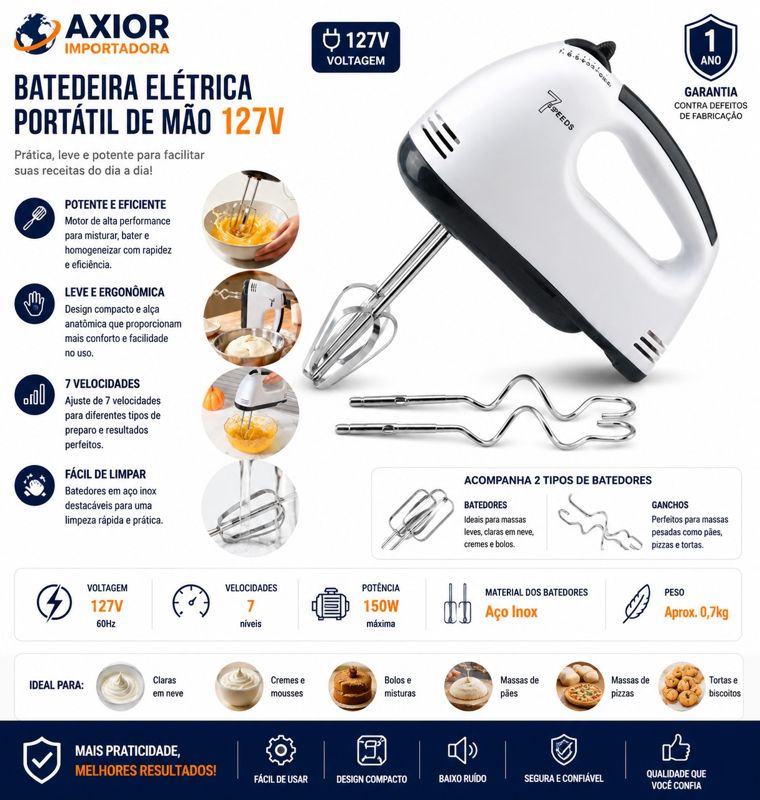 Batedeira elétrica portátil 110v