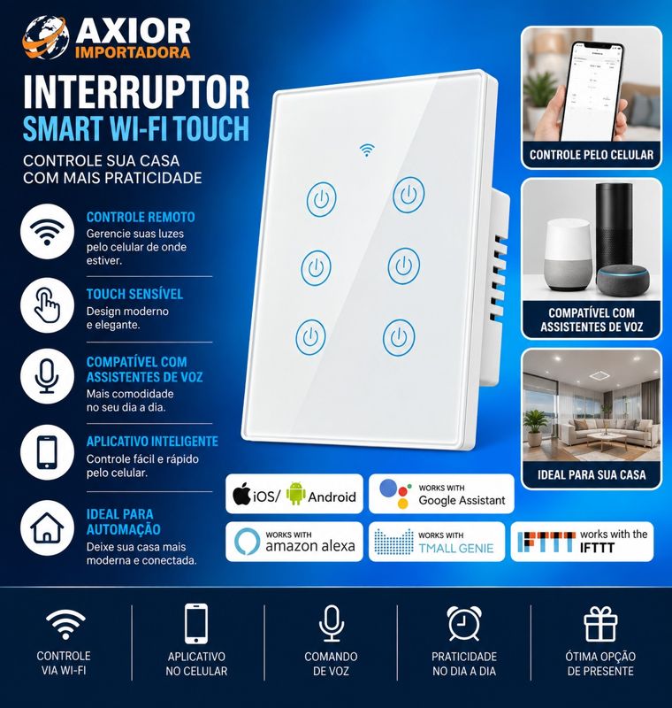 Interruptor smart wi-fi touch