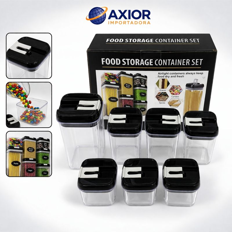 KIT pote porta mantimentos acrílico