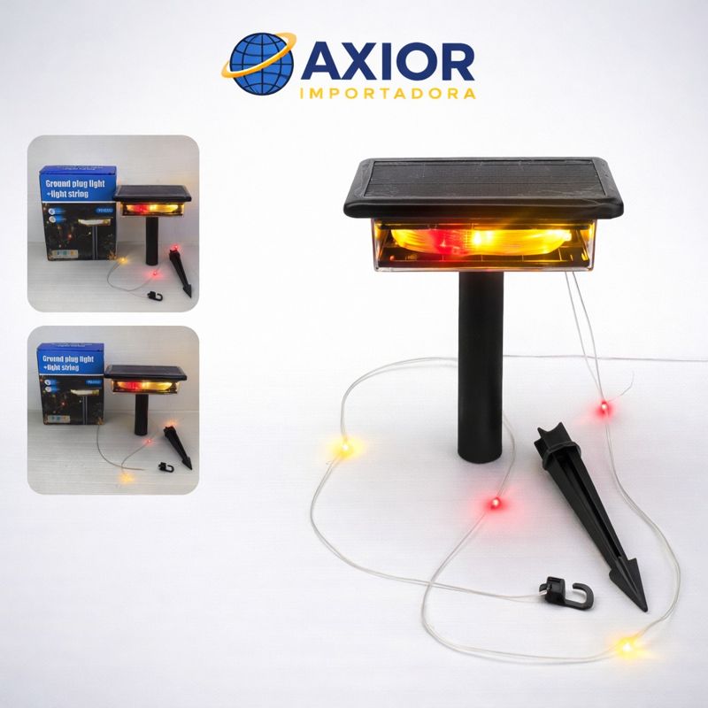 Espeto jardim solar com fio LED RGB