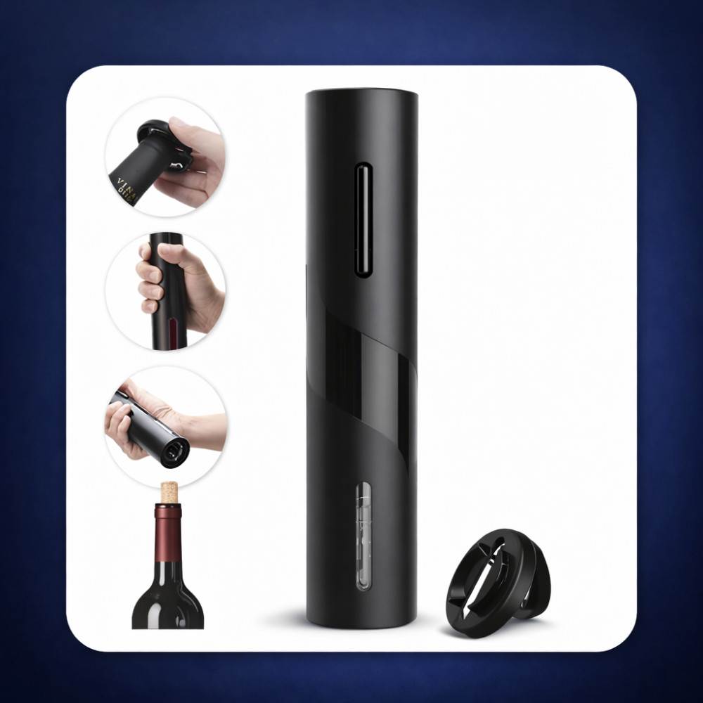 Abridor de vinho elétrico automático a pilha