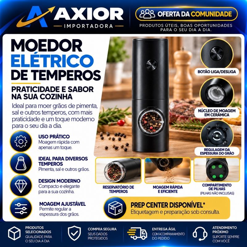 Moedor elétrico de temperos