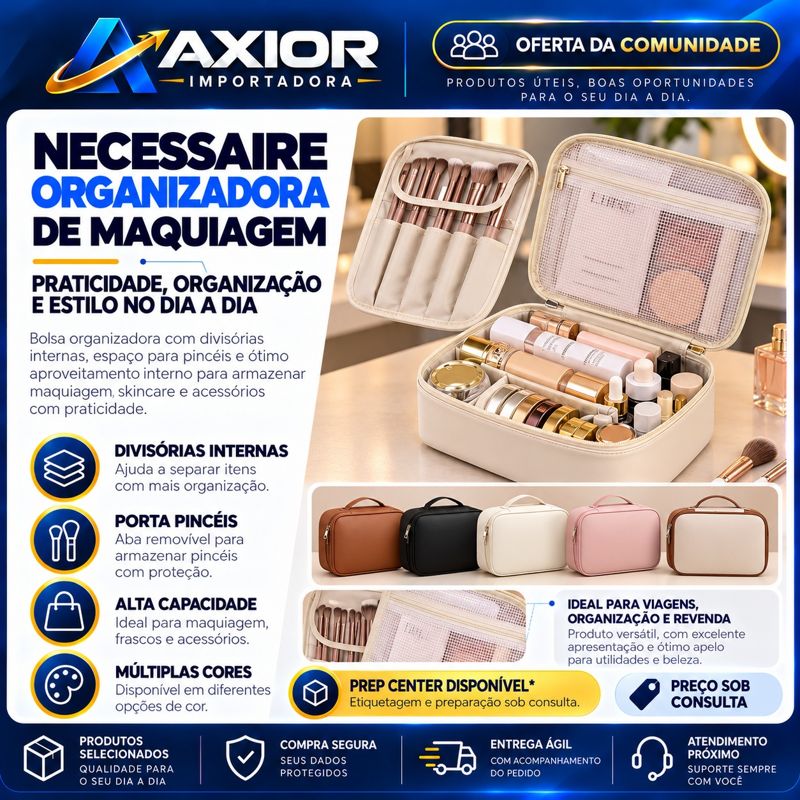 Necessarie organizadora de maquiagem