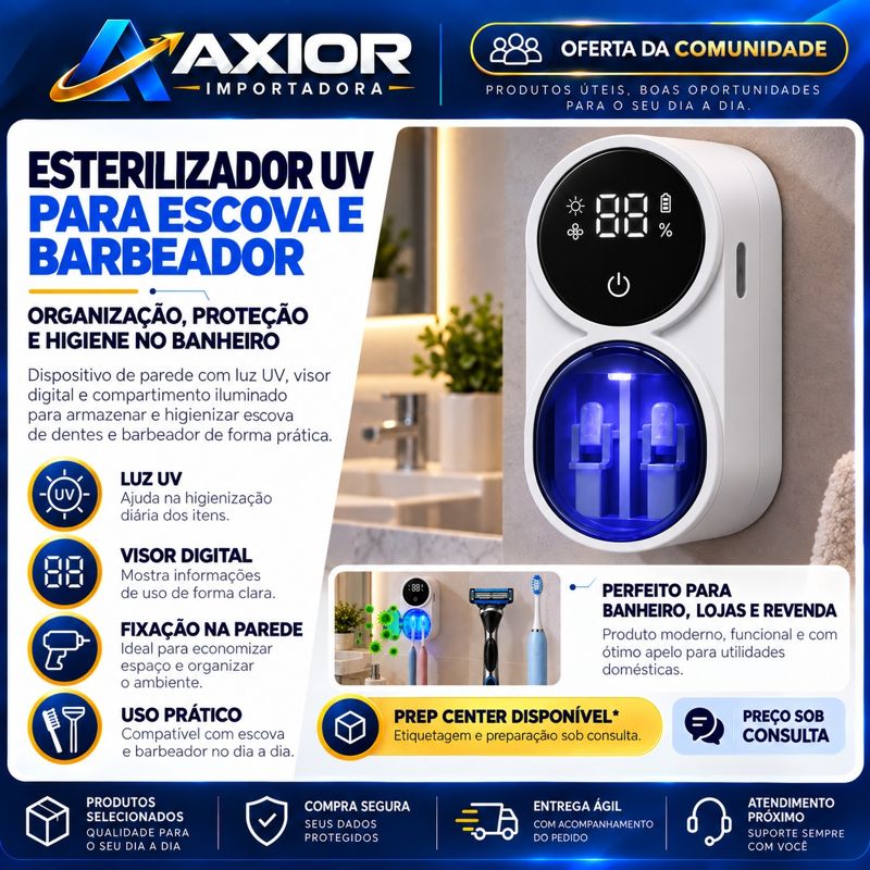 Porta escova inteligente com UV