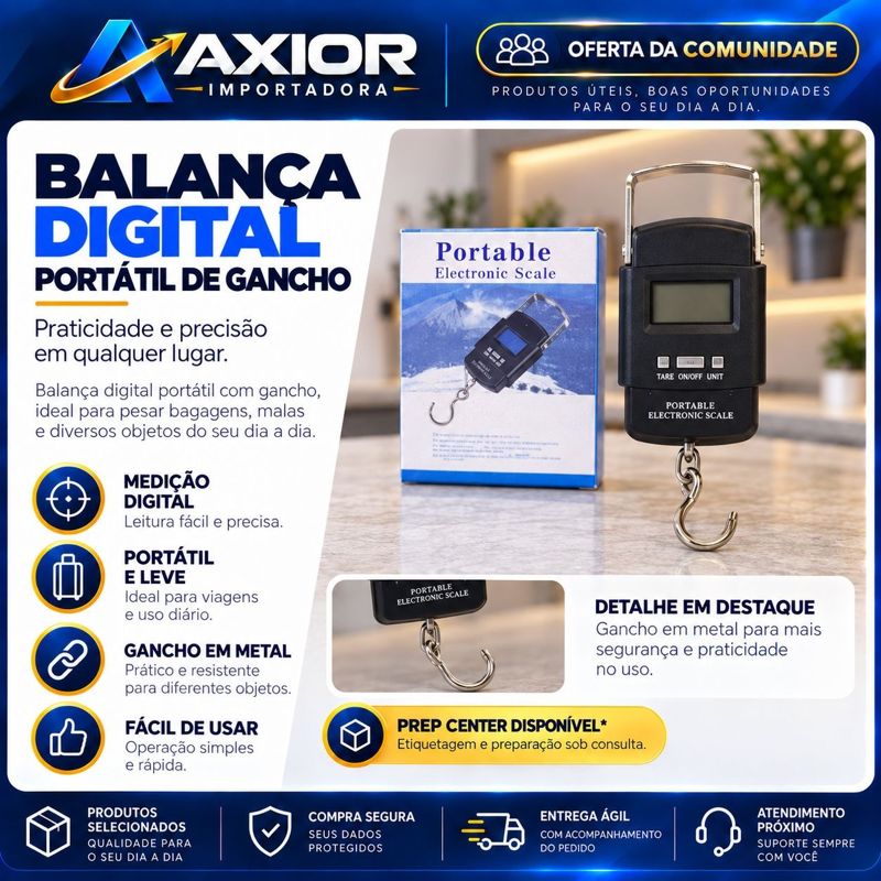 Balança digital com gancho