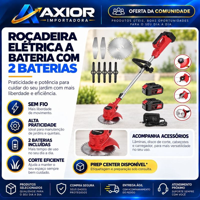 Roçadeira elétrica a bateria