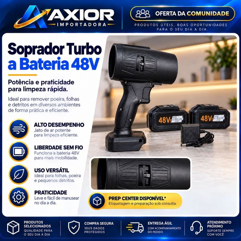 Soprador de folhas turbo 48v