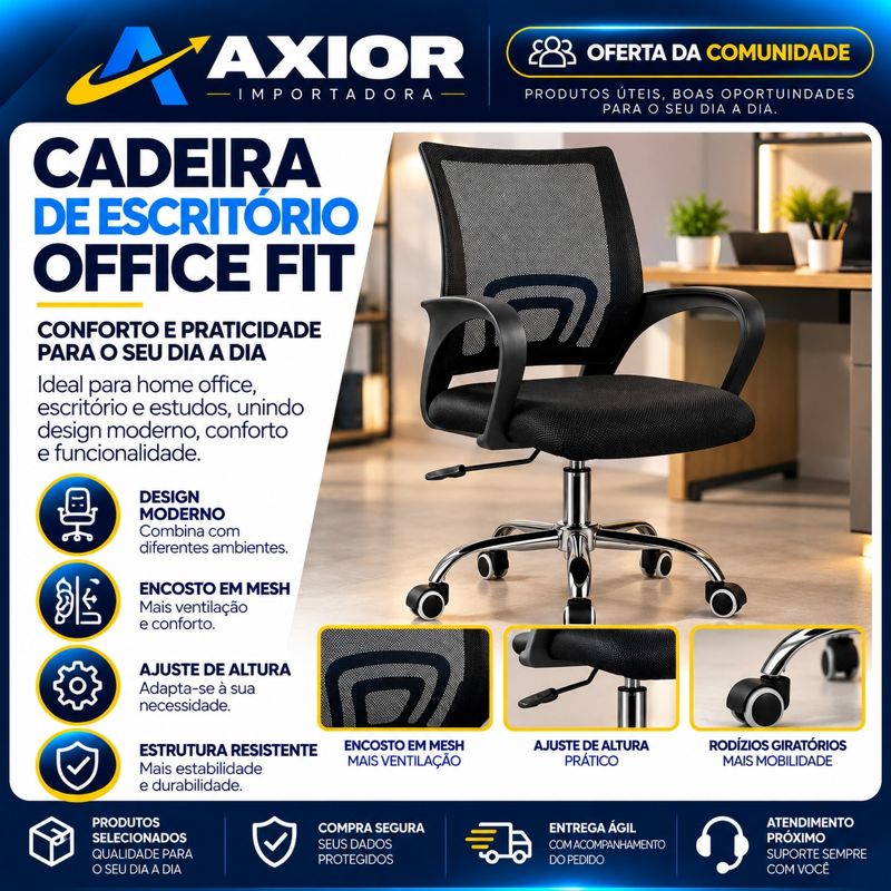 Cadeira de escritório office fit